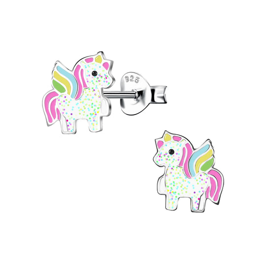 Mädchen Ohrringe Einhorn aus 925 Silber