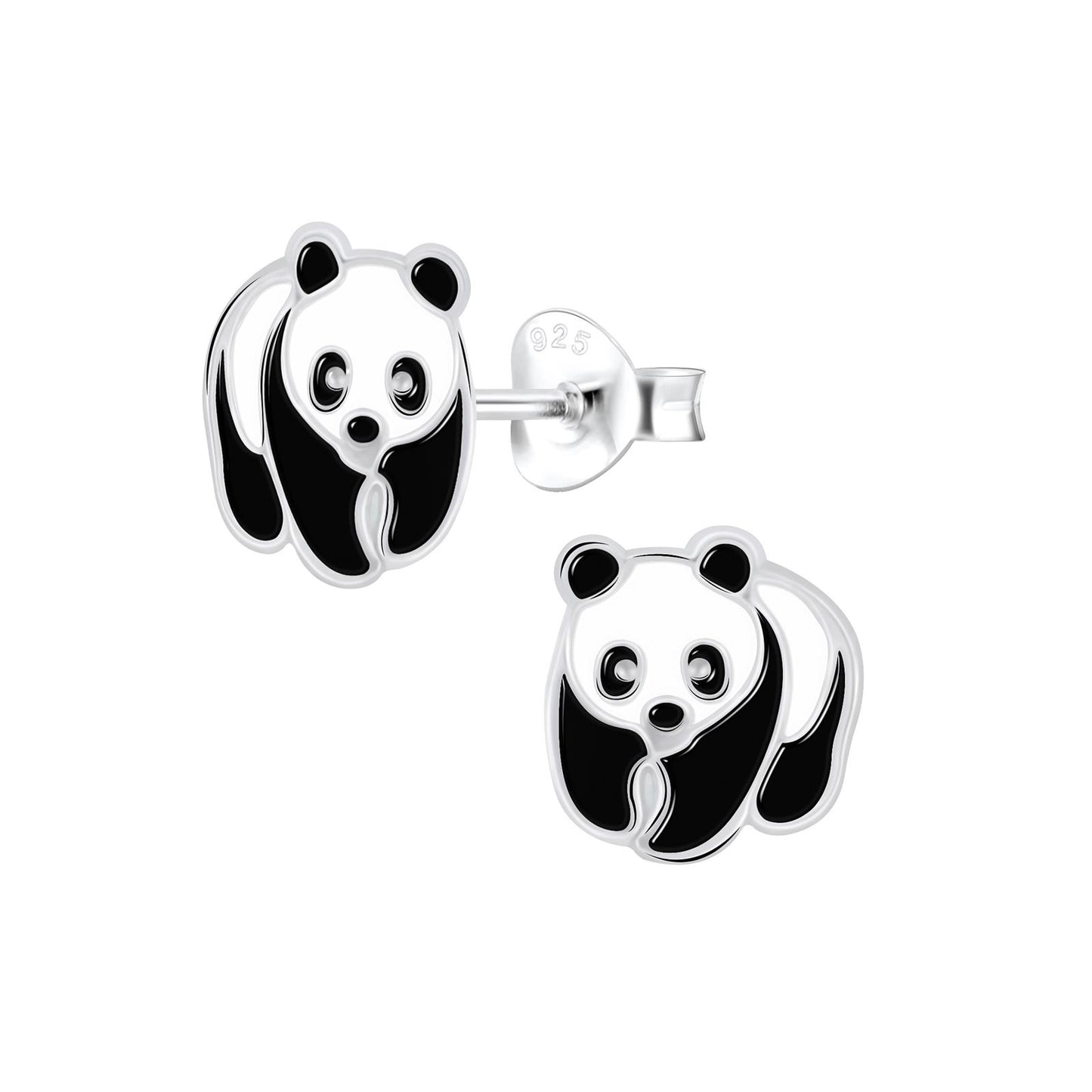 Kinder Ohrringe Panda aus 925 Silber