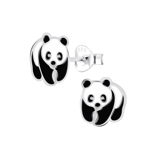 Kinder Ohrringe Panda aus 925 Silber