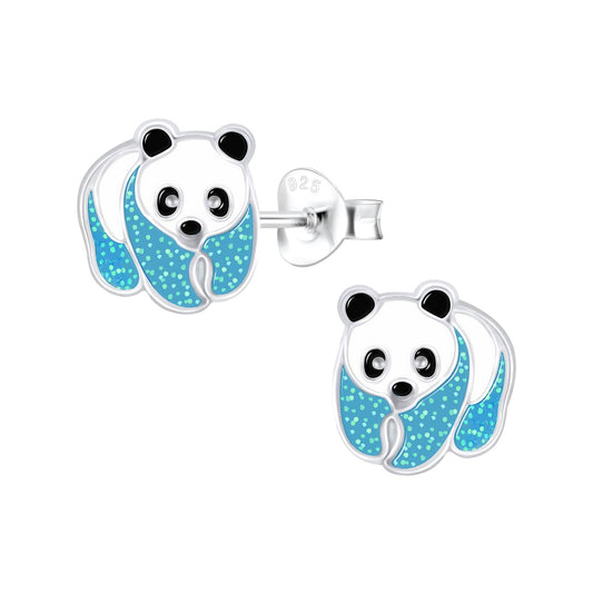 Kinder Ohrringe Panda aus 925 Silber