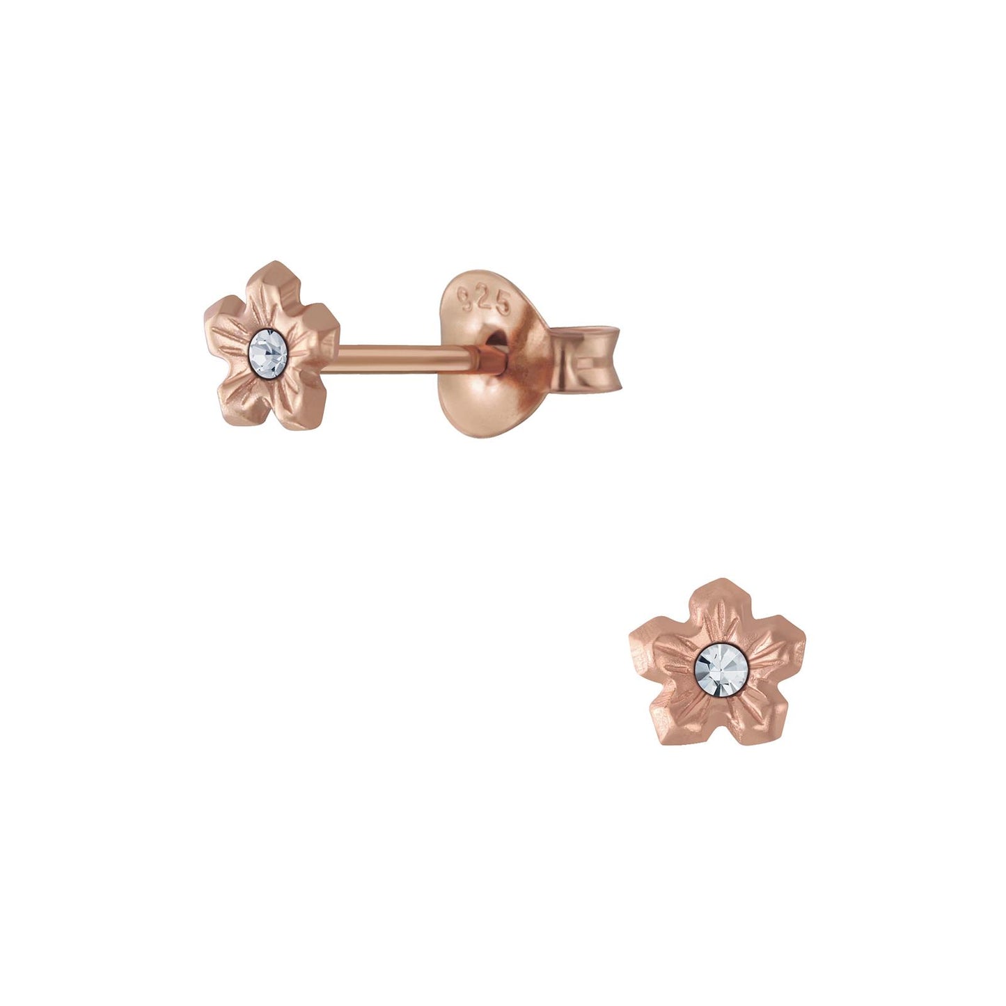 Mädchen Ohrringe Blumen Kristall aus 925 Silber
