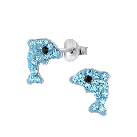 Kinder Ohrringe Delfin aus 925 Silber