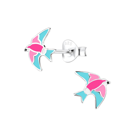 Kinder Ohrringe Vogel aus 925 Silber