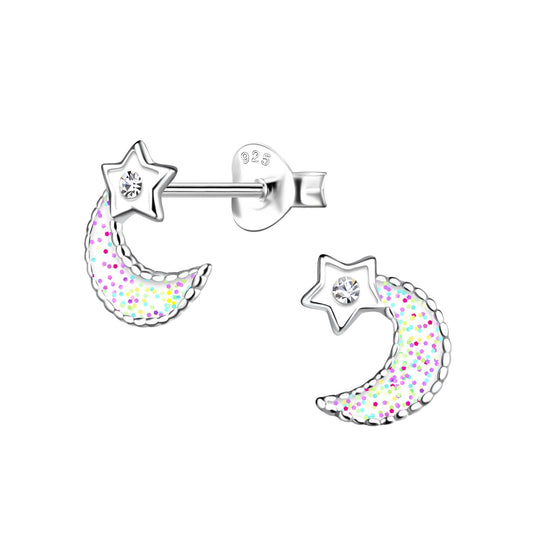 Kinder Ohrringe Mond aus 925 Silber