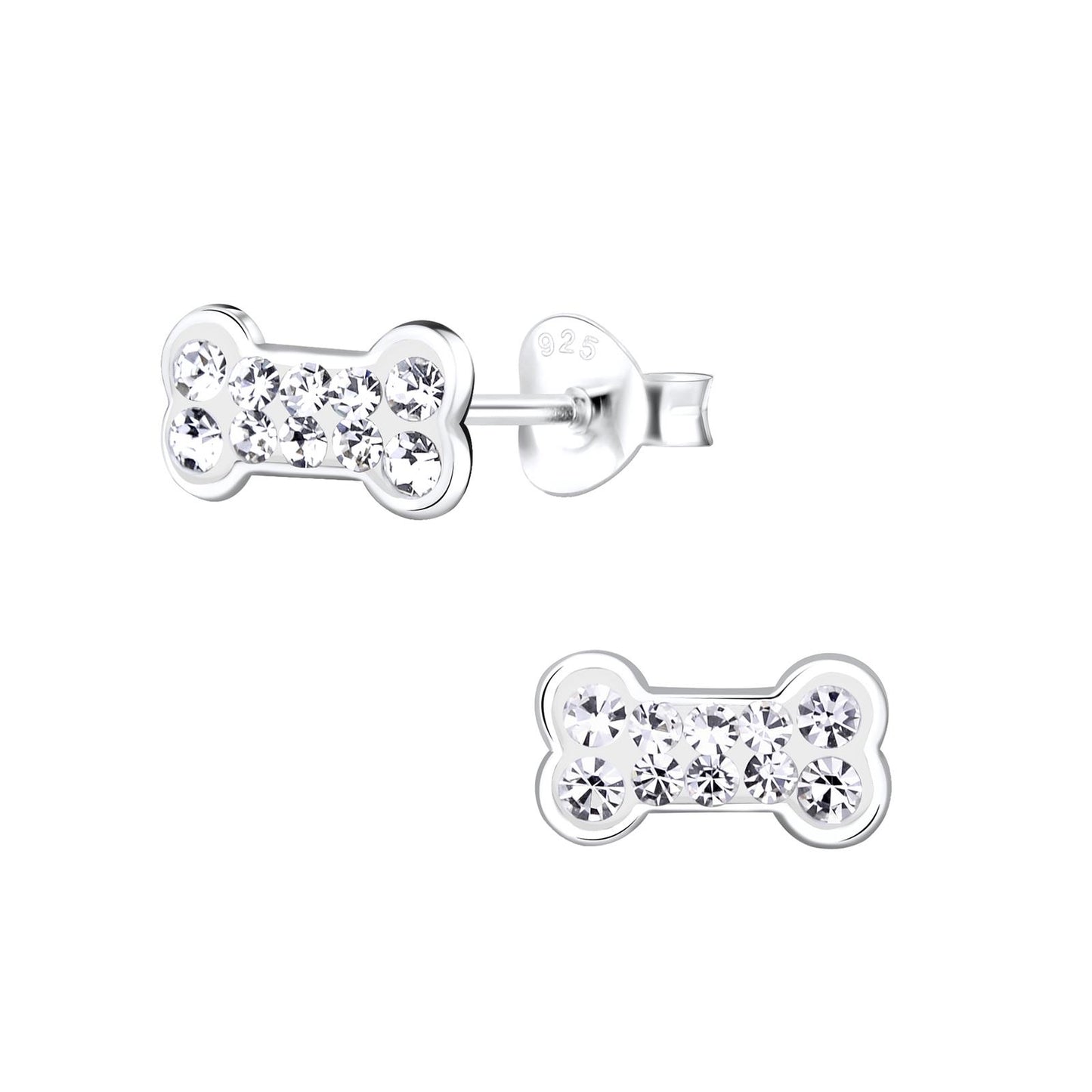 Children's bone earrings made of 925 silver