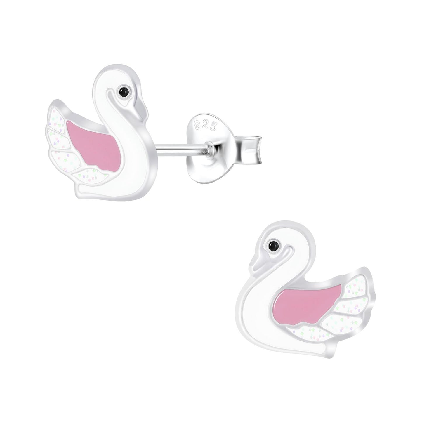 Kinder Ohrringe Schwan aus 925 Silber