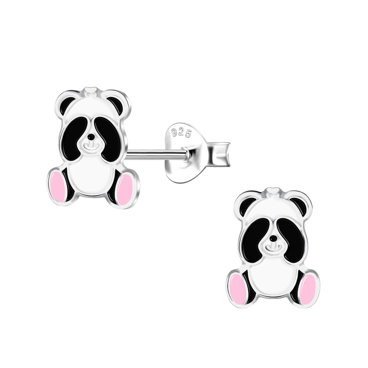 Kinder Ohrringe Panda aus 925 Silber