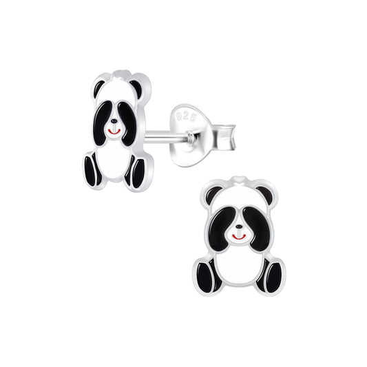 Kinder Ohrringe Panda aus 925 Silber