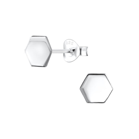 Kinder Ohrringe Hexagon aus 925 Silber