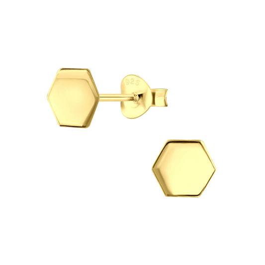 Kinder Ohrringe Hexagon aus 925 Silber