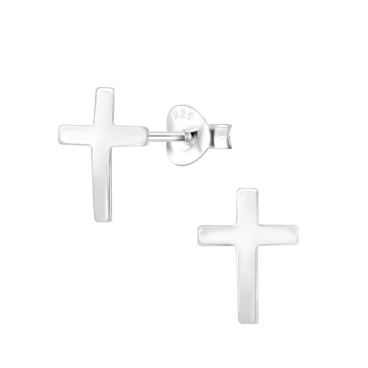 Kinder Ohrringe Kreuz aus 925 Silber