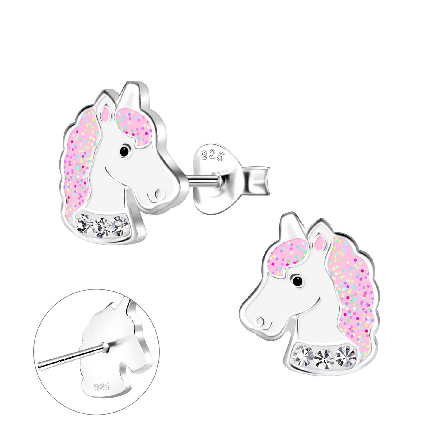 Mädchen Ohrringe Einhorn aus 925 Silber