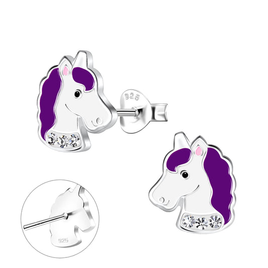 Girls' Unicorn Earrings made of 925 Silver