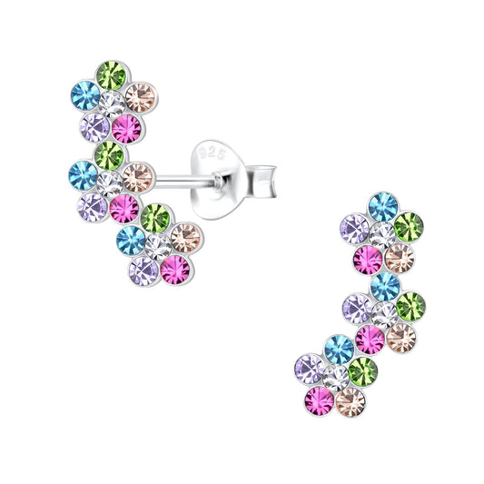 Girls' flower earrings made of 925 silver