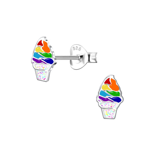 Kinder Ohrringe Eis aus 925 Silber