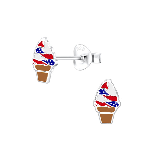 Kinder Ohrringe Usa Eis aus 925 Silber