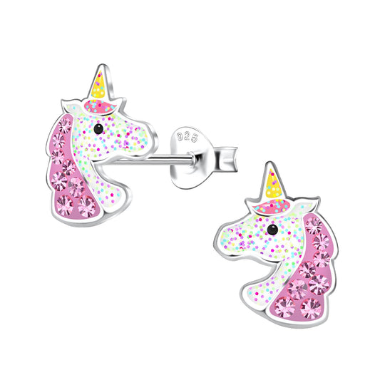 Mädchen Ohrringe Einhorn aus 925 Silber