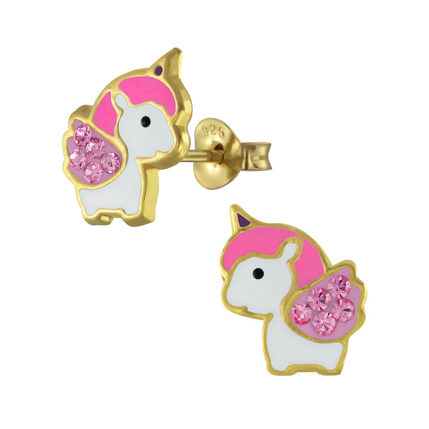 Mädchen Ohrringe Einhorn aus 925 Silber