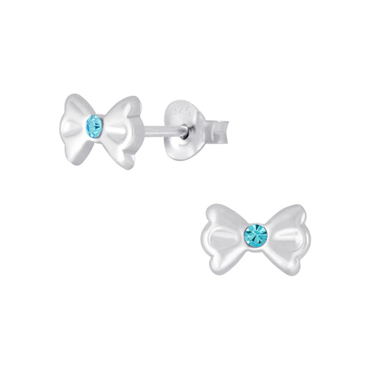 Children's bow earrings made of 925 silver