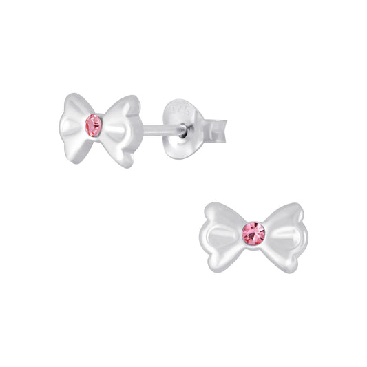 Children's bow earrings made of 925 silver
