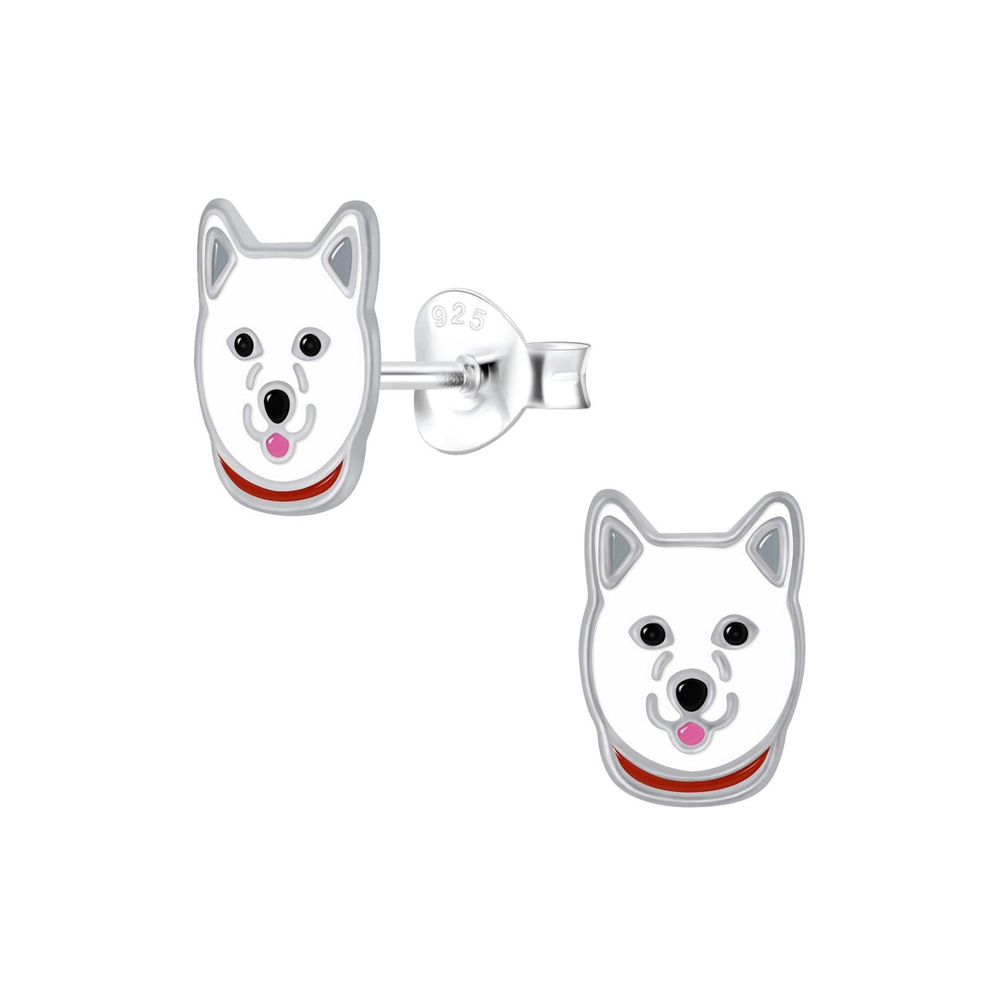 Kinder Ohrringe Husky aus 925 Silber