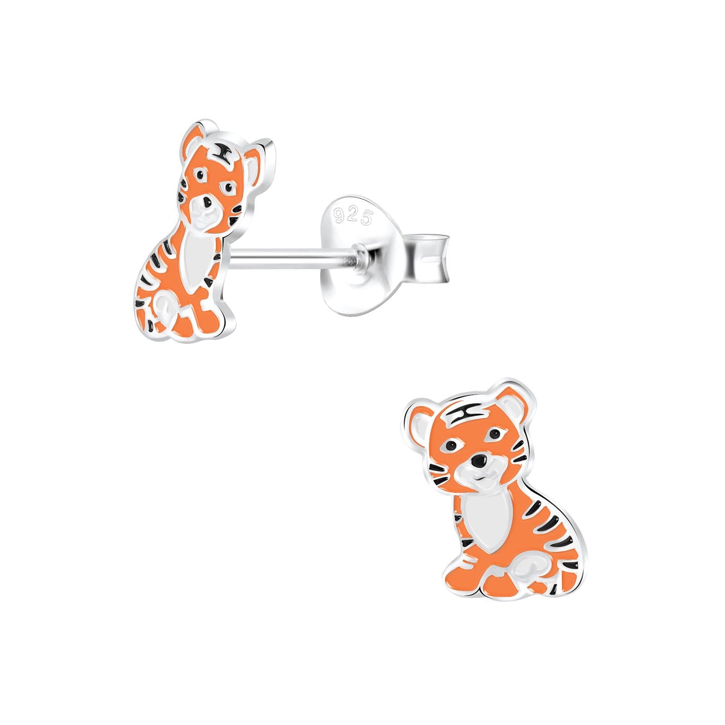 Kinder Ohrringe Tiger aus 925 Silber