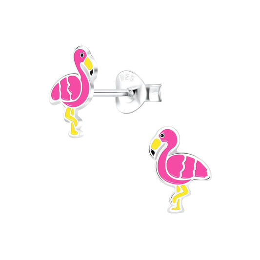 Kinder Ohrringe Flamingo aus 925 Silber