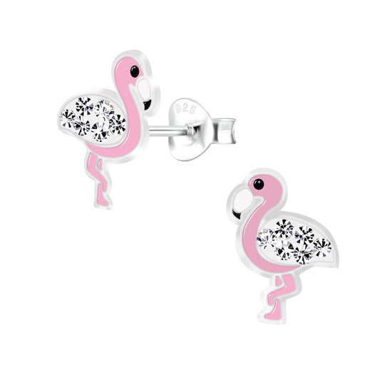 Kinder Ohrringe Flamingo aus 925 Silber
