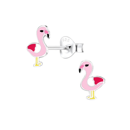 Kinder Ohrringe Flamingo aus 925 Silber