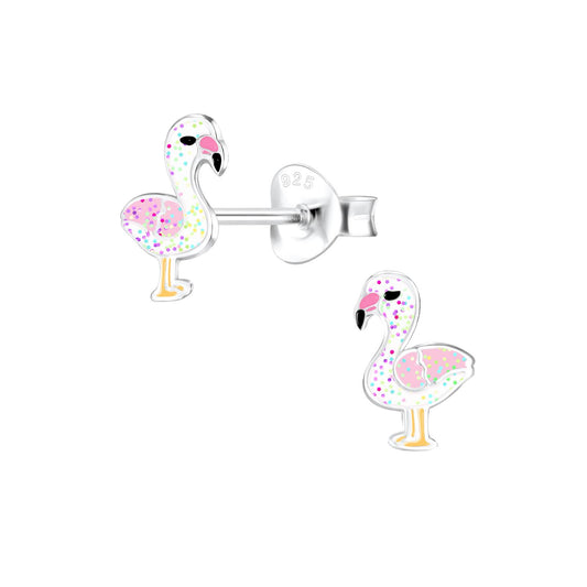 Kinder Ohrringe Flamingo aus 925 Silber