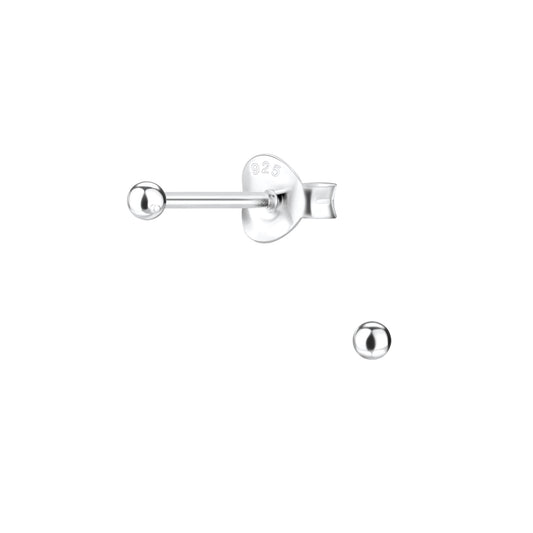 Kinder Ohrringe 2mm Ball aus 925 Silber