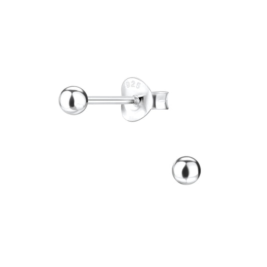 Kinder Ohrringe 3mm Ball aus 925 Silber