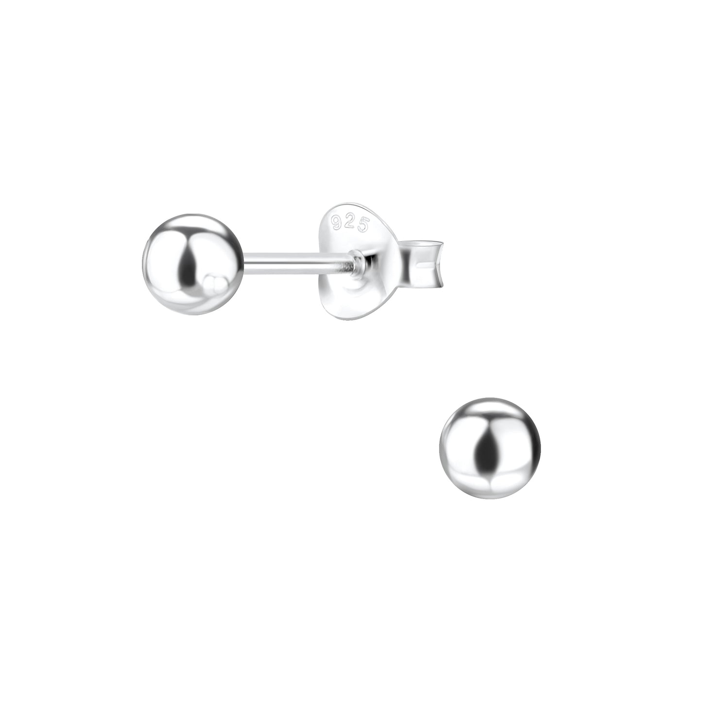 Kinder Ohrringe 4mm Ball aus 925 Silber