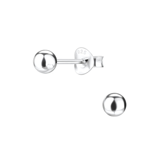 Kinder Ohrringe 4mm Ball aus 925 Silber