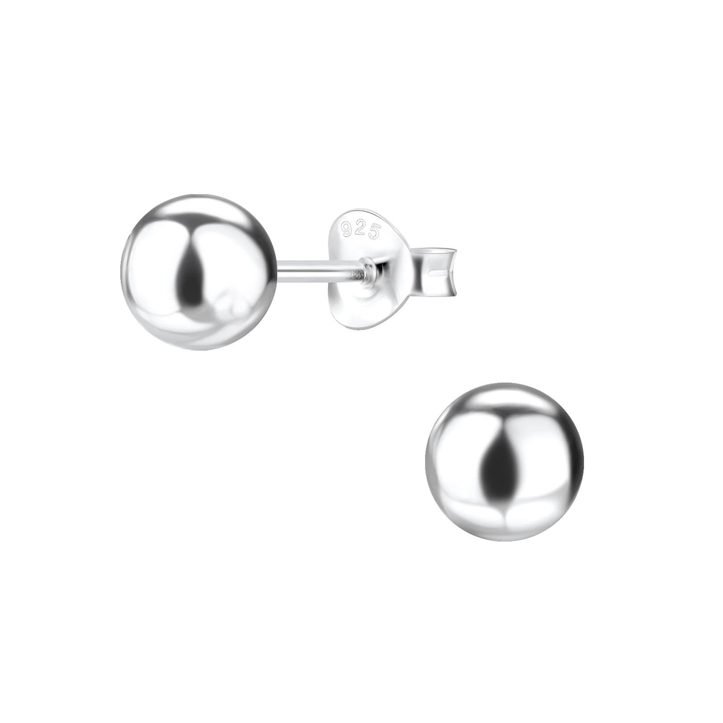 Kinder Ohrringe 6mm Ball aus 925 Silber