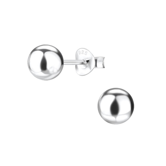 Kinder Ohrringe 6mm Ball aus 925 Silber