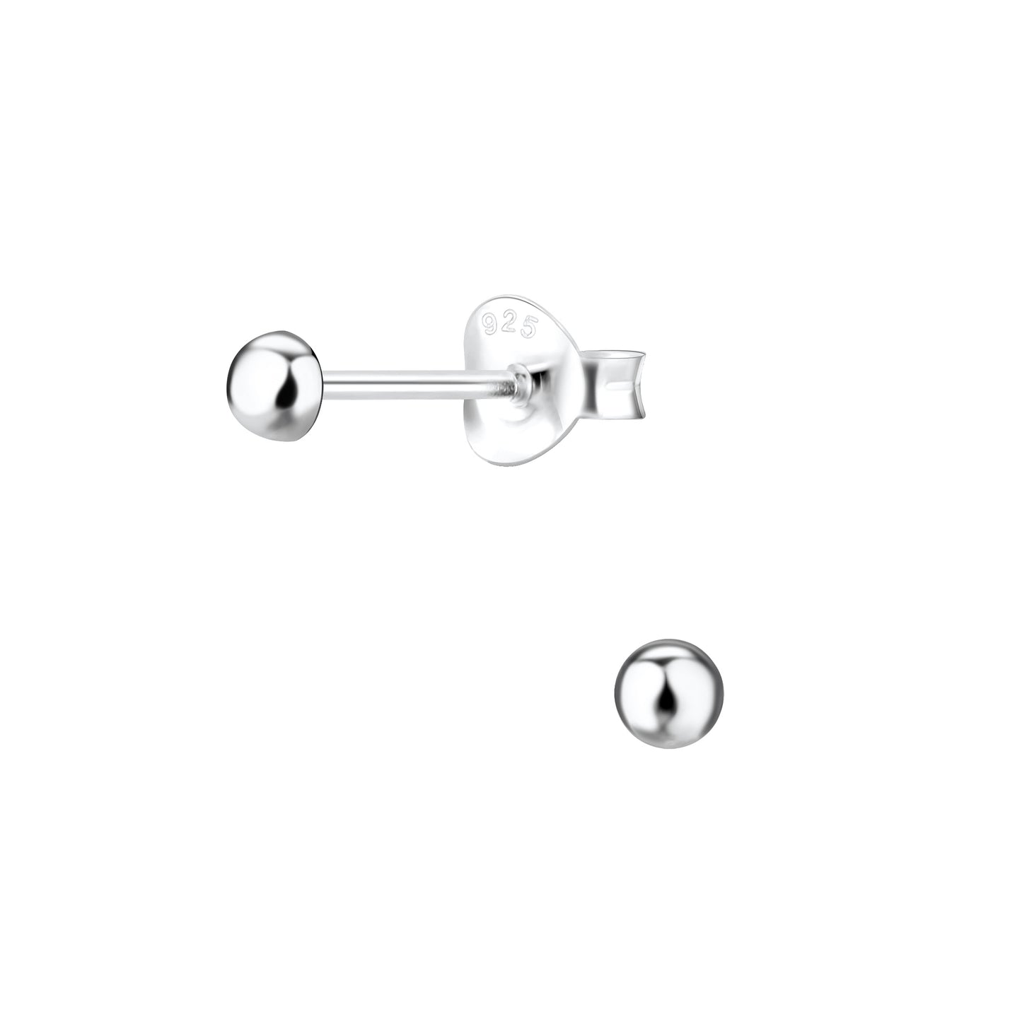 Kinder Ohrringe 3mm Ball aus 925 Silber