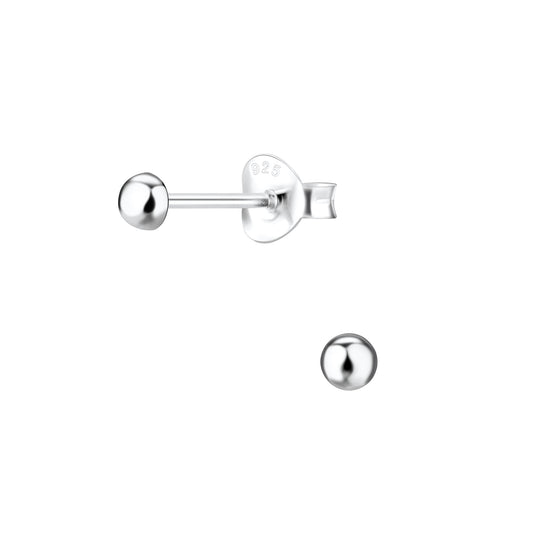 Kinder Ohrringe 3mm Ball aus 925 Silber