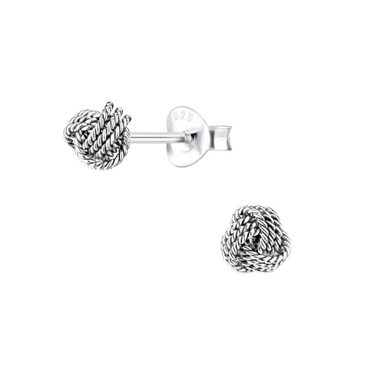 Kinder Ohrringe 5mm Knoten aus 925 Silber