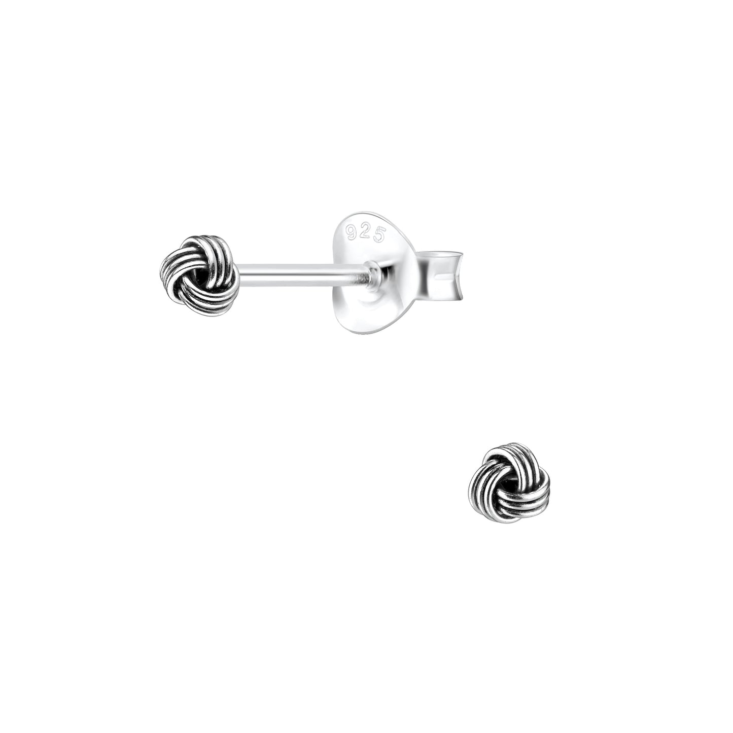 Kinder Ohrringe 3mm Knoten aus 925 Silber