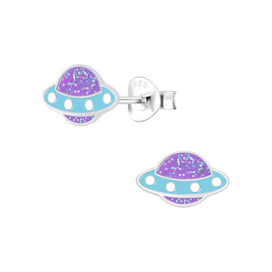 Kinder Ohrringe Ufo aus 925 Silber