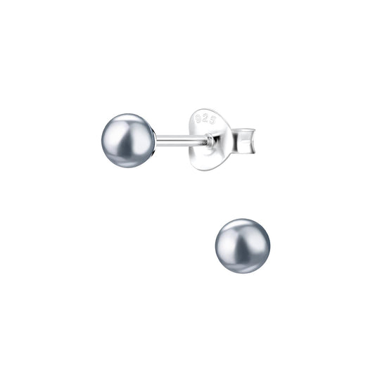 Kinder Ohrringe 4mm Perlen aus 925 Silber