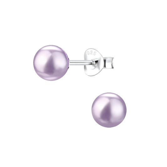 Kinder Ohrringe 6mm Perlen aus 925 Silber