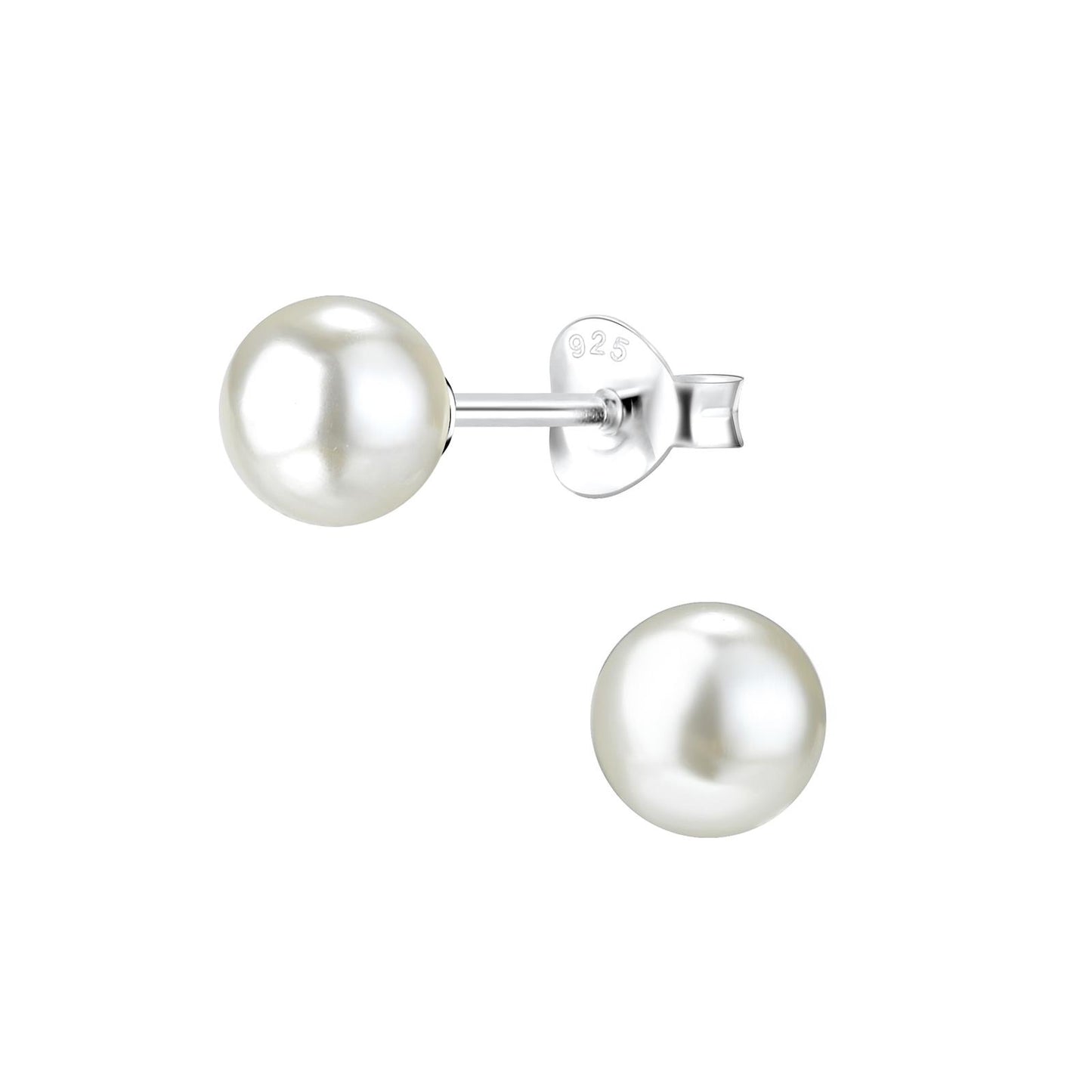 Kinder Ohrringe 6mm Perlen aus 925 Silber