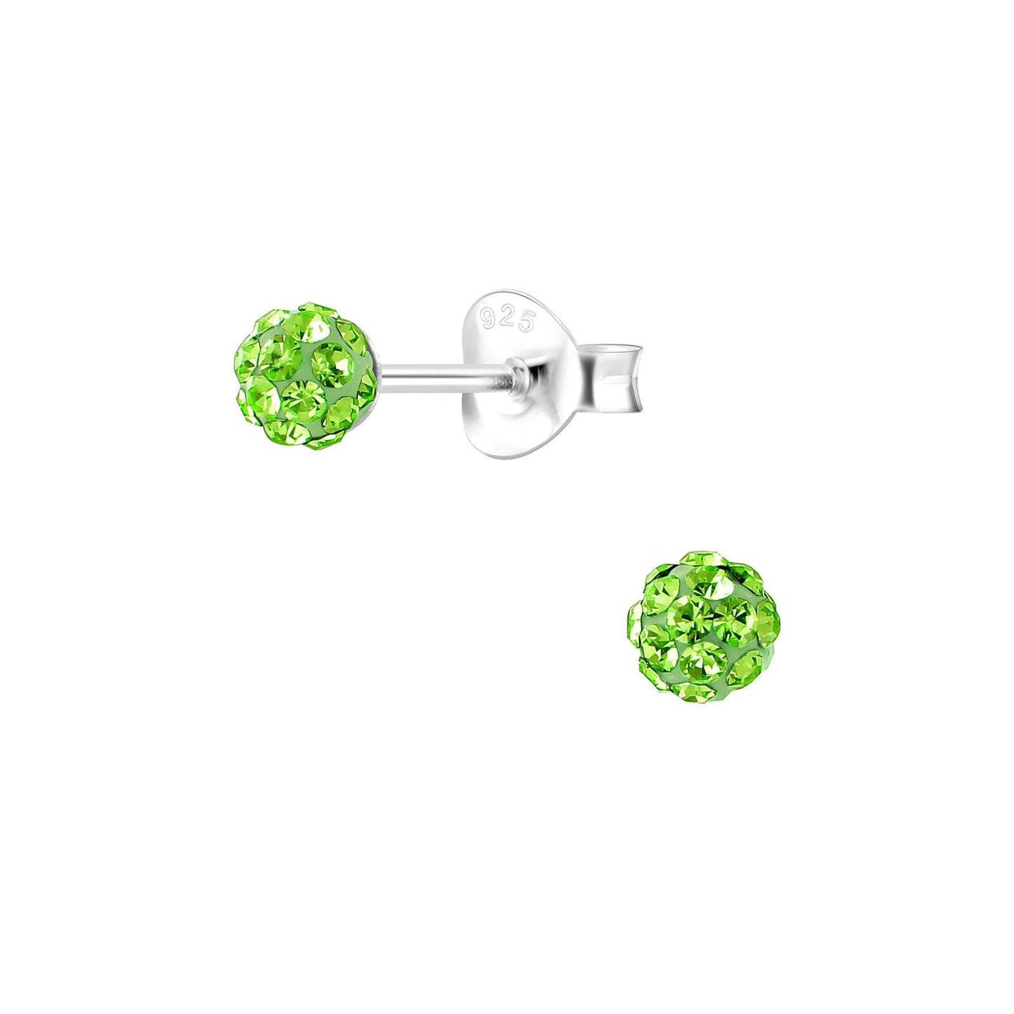 Kinder Ohrringe 4mm Kristall aus 925 Silber