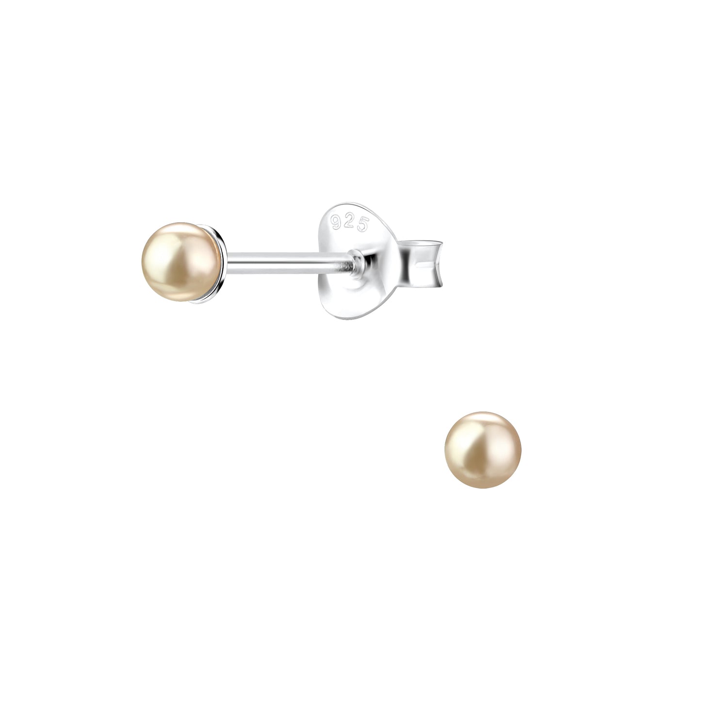 Kinder Ohrringe 3mm Perlen aus 925 Silber