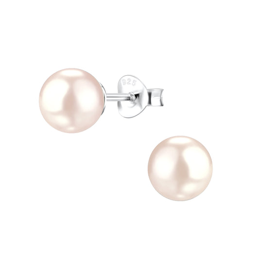 Kinder Ohrringe 8mm Perlen aus 925 Silber
