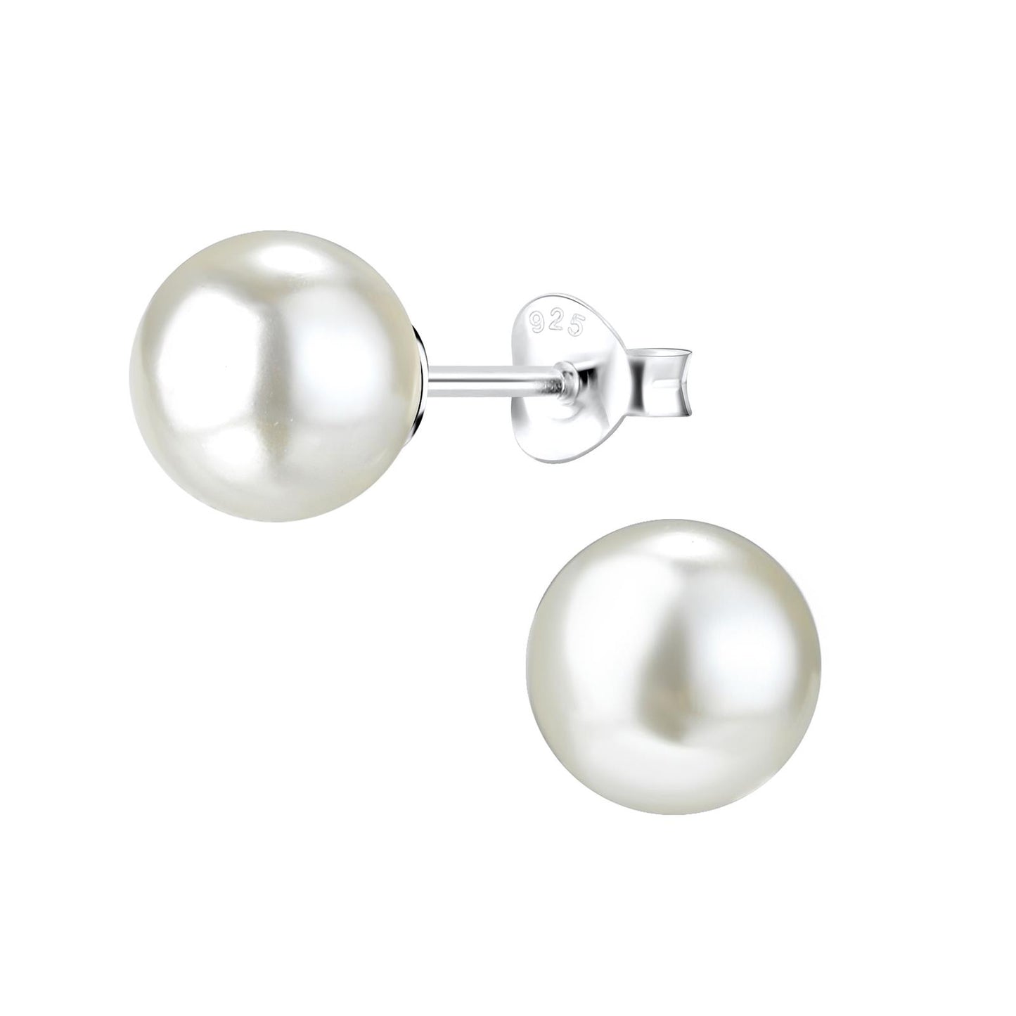 Kinder Ohrringe 8mm Perlen aus 925 Silber
