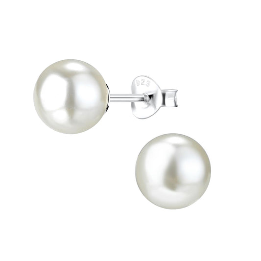 Kinder Ohrringe 8mm Perlen aus 925 Silber