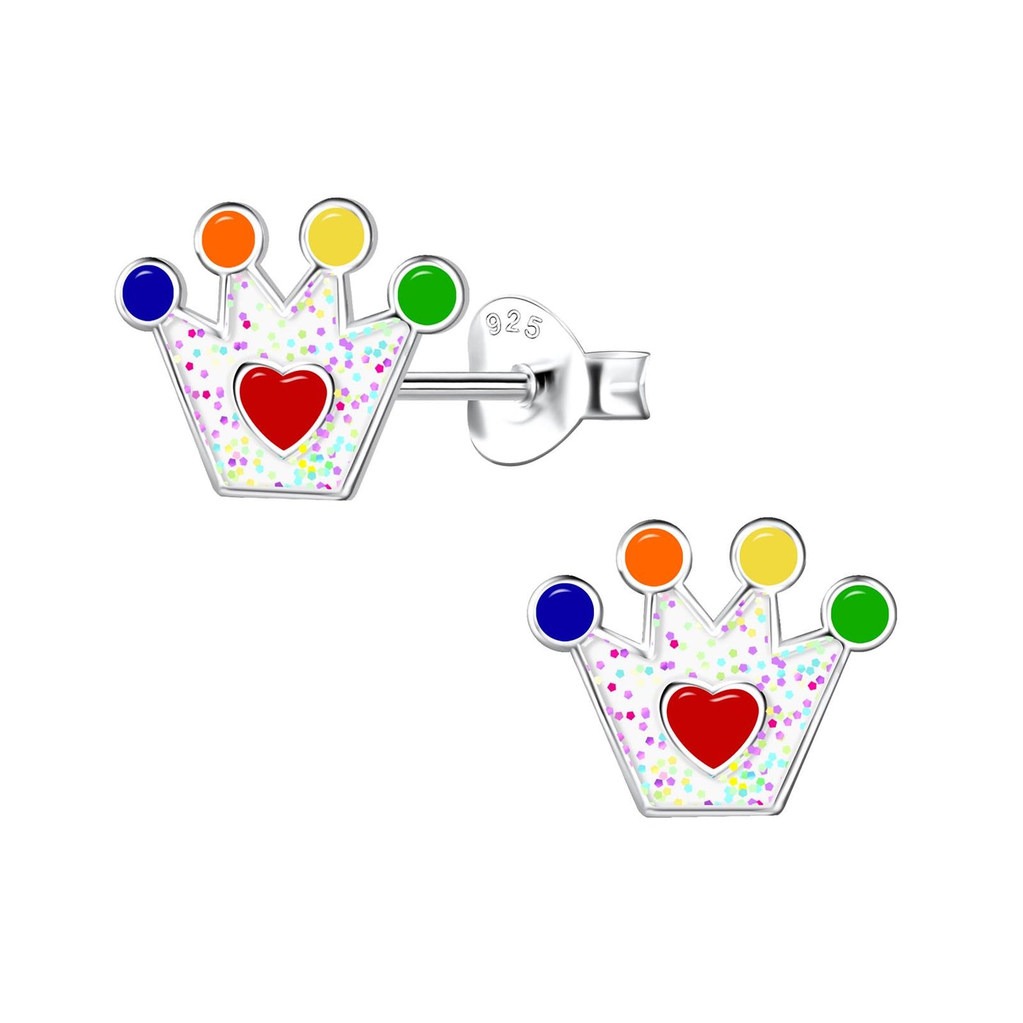 Children's crown earrings made of 925 silver